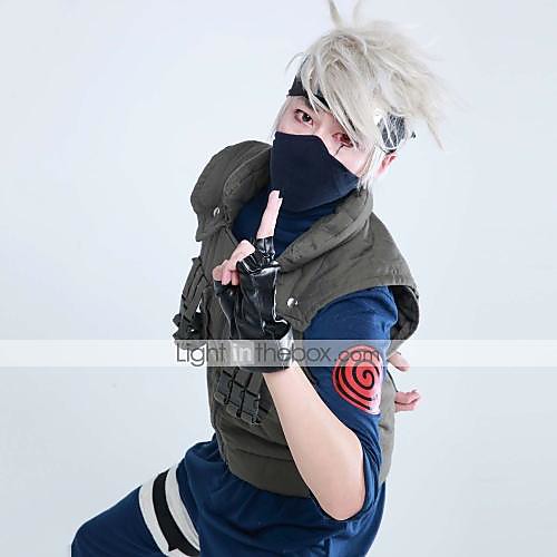 фото Вдохновлен наруто hatake kakashi аниме косплэй костюмы японский косплей костюмы пэчворк длинный рукав жилетка / кофты / брюки назначение муж. / жен. / перчатки Lightinthebox