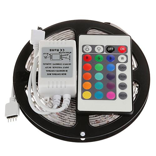 

5м 300x5050 smd 10мм RGB светодиодные полосы света с пультом 24 ключа (DC12V)