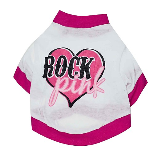 

Cat Dog Shirt / T-Shirt Dog Clothes Breathable White Costume Cotton Heart XS S M L