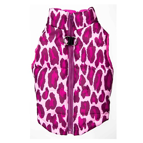 

Cat Dog Coat Vest Winter Dog Clothes Breathable Rose Costume Terylene Leopard Keep Warm XS S M L