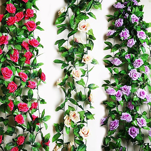 

95""L 2Pcs Nine Beautiful Flowers 1 Branch in Roses Bine(Assorted Colors)