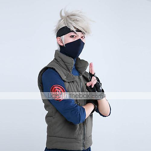 фото Вдохновлен наруто hatake kakashi аниме косплэй костюмы японский косплей костюмы пэчворк длинный рукав жилетка / кофты / брюки назначение муж. / жен. / перчатки Lightinthebox