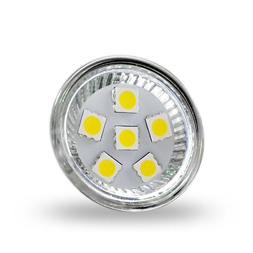 

1 W Точечное LED освещение 350 lm GU4(MR11) MR11 6 Светодиодные бусины SMD 5050 Декоративная Холодный белый 12 V / RoHs