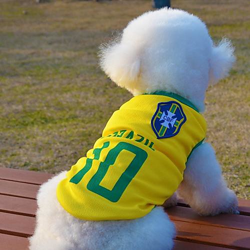 

Cat / Dog Shirt / T-Shirt / Jersey Dog Clothes Yellow Cotton Costume For Pets Summer Cosplay / Wedding