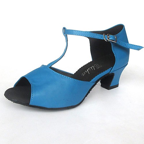 

Women's Latin Shoes Leather Sandal Customizable Dance Shoes Red / Blue / Orange