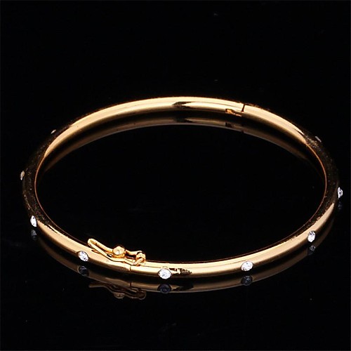 

Synthetic Diamond Bracelet Bangles Ladies Vintage Party Work Casual Rhinestone Bracelet Jewelry Gold / Silver For / Imitation Diamond