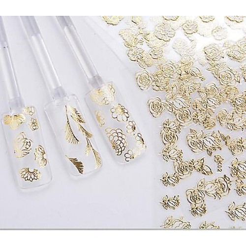 

24 pcs 3D Nail Stickers nail art Manicure Pedicure Flower / Wedding / Fashion Daily / Plastic