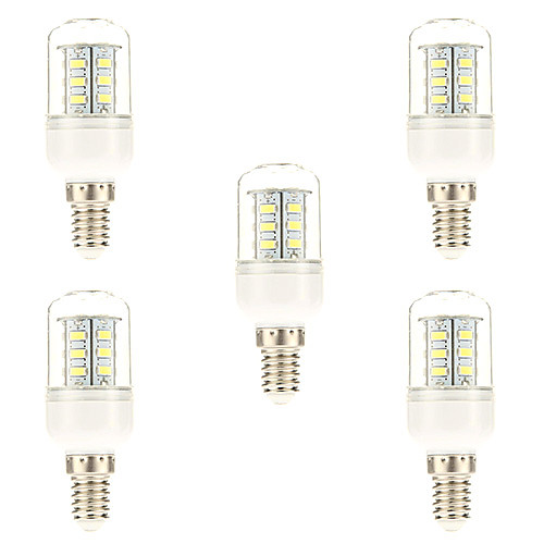 

5 шт. 3 W LED лампы типа Корн 450 lm E14 24 Светодиодные бусины SMD 5730 Естественный белый 220-240 V