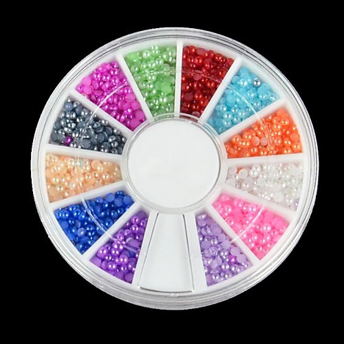

600PCS 12 Color Half Pearls Nail Art Decorations