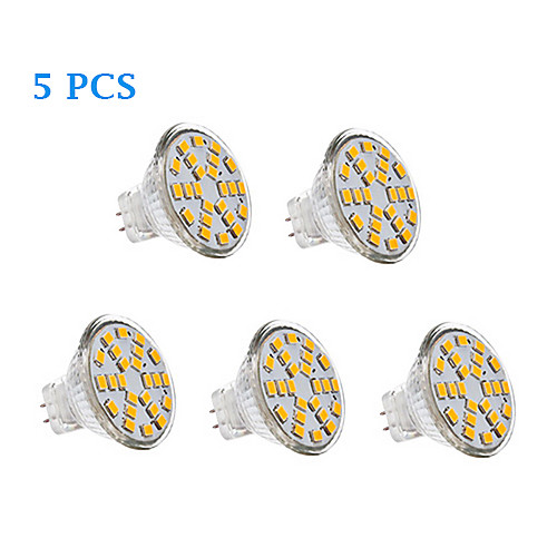 

5 шт. 2.5 W 200-250 lm MR11 Точечное LED освещение 24 Светодиодные бусины SMD 2835 Тёплый белый Холодный белый Естественный белый 12 V 12-24 V