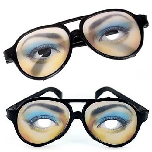 

1 Pair Women Eye Print Practical Joke Funny Glasses for Halloween Costume Party(15.5x6cm)