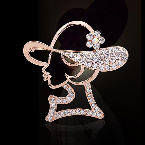 

Women's Fashion Rhinestone Lady Brooch