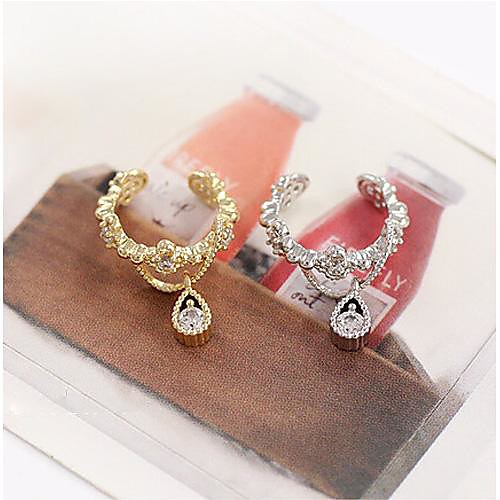 

Synthetic Diamond Ear Cuff Drop Ladies Birthstones Earrings Jewelry Silver / Golden For Wedding Party Daily Casual 1pc