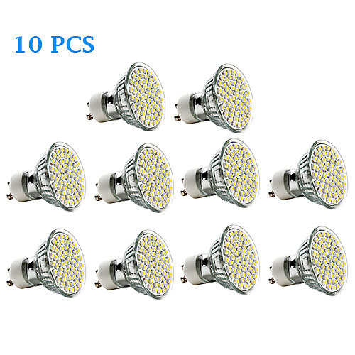 

10 шт. 3 W 300-350 lm GU10 Точечное LED освещение 60 Светодиодные бусины SMD 3528 Тёплый белый Холодный белый 220-240 V