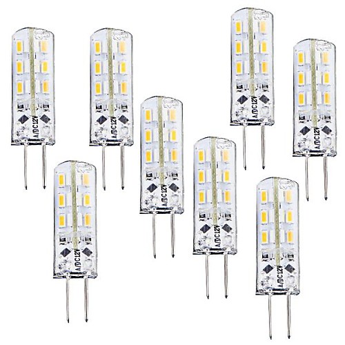 фото 8шт 1 w led лампы типа корн 100-120 lm g4 t 24 светодиодные бусины smd 3014 диммируемая тёплый белый 12 v Lightinthebox