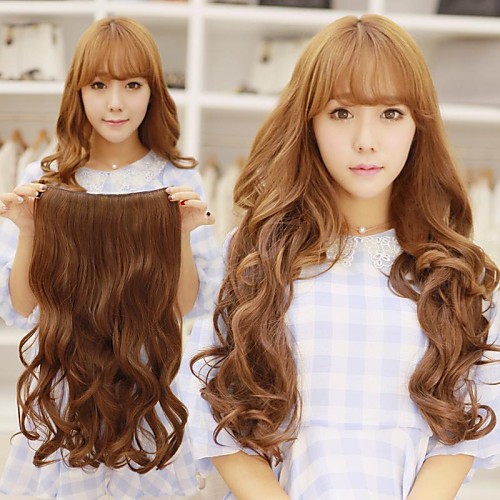 

Fluffy High Temperature Resistant Long Wavy Hair and Clip in Hair Extension with 5 Clips