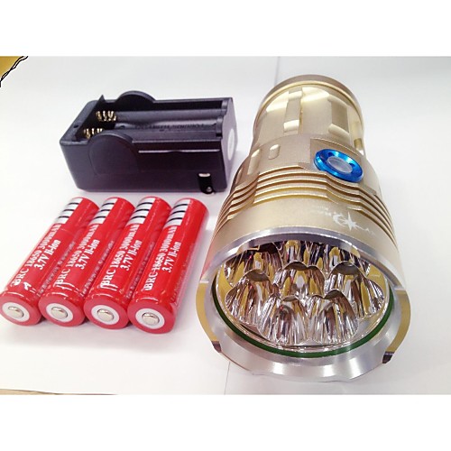 

Светодиодные фонари Светодиодная лампа Cree XM-L T6 8 излучатели 9600lm 3 Режим освещения с батарейками и зарядным устройством Водонепроницаемый Перезаряжаемый Ночное видение