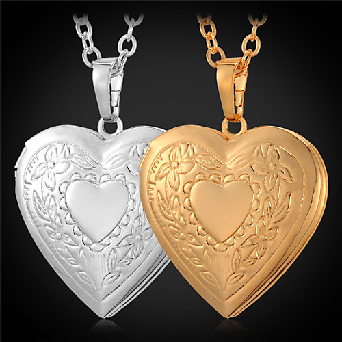 

Women's Pendant Necklace Lockets Necklace Love Ladies Fashion Copper Gold Plated Golden Necklace Jewelry For Daily Casual