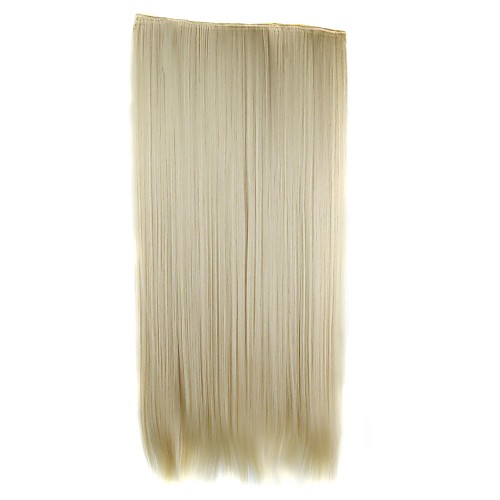 

Synthetic Extentions Straight Classic Synthetic Hair 24 inch Hair Extension Clip In / On Blonde Women's Daily