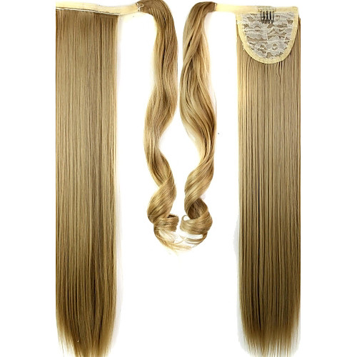 

high quality synthetic 24 inch long clip in ponytail straight hair piece