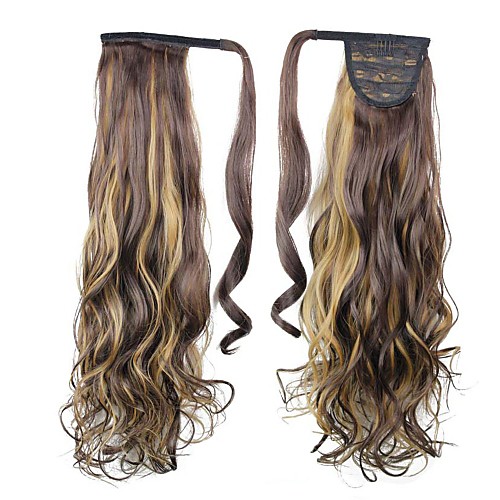 

excellent quality synthetic clip in ponytail 26 inch long curly hair piece