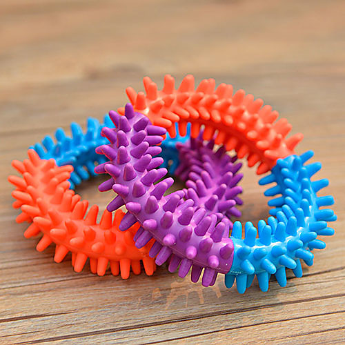

Urchin Ring Colorful Funny Squeaky Chew Toy for Pets Dogs Toy Cats Toy