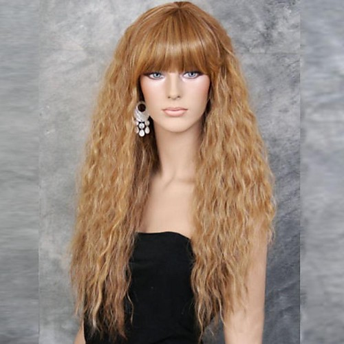 

fashion girl natural golden small wave of high quality synthetic hair