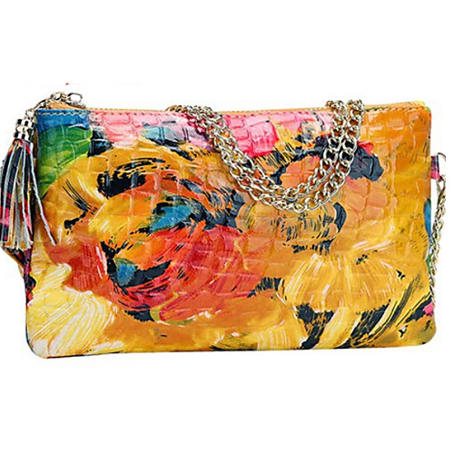 

Women's Bags Cowhide Clutch Evening Bag for Event/Party Formal All Seasons Black Purple Yellow Blue Watermelon