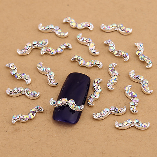 

10pcs white nail art jewelry ab rhinestones beard aryclic nail tips decorations nail art stud for nails
