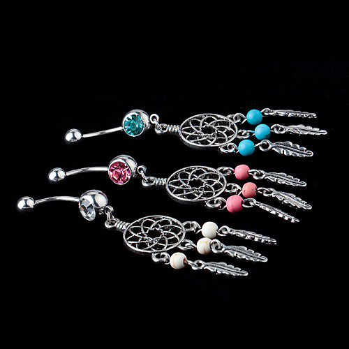

Navel Ring / Belly Piercing Ladies Fashion Women's Body Jewelry For Daily Casual Crystal Crystal Dream Catcher Pink Blue White