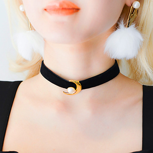 

Жен. Ожерелья-бархатки Татуировка Choker MOON Тату-дизайн Жемчуг Кожа Сплав Цвет экрана Ожерелье Бижутерия Назначение