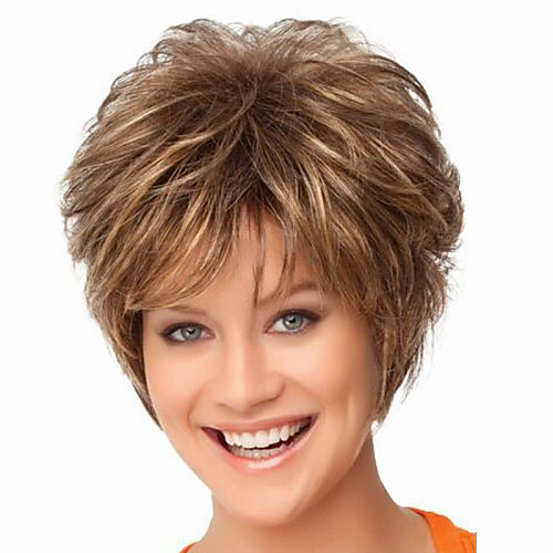 

Synthetic Wig Straight Curly Style Pixie Cut Wig Brown Synthetic Hair Women's Brown Wig Short