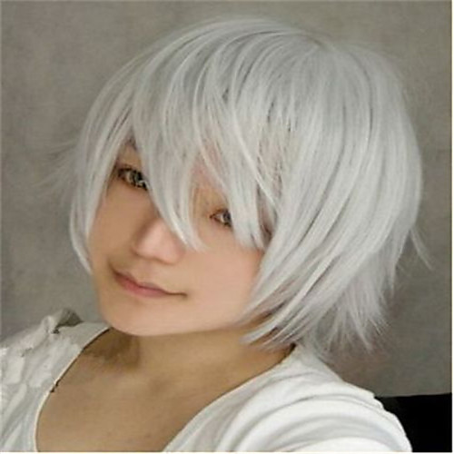 

Synthetic Wig Natural Wave Kardashian Style Wig Silver Synthetic Hair Women's White Wig Short