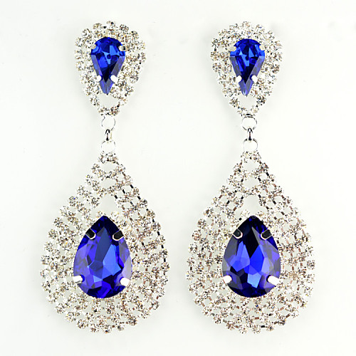 

Fashion Wedding Party Rhinestone Earrings With Crystal Earrings(Blue,Green)(1 pair)