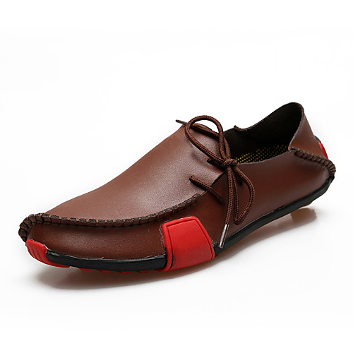

Муж. Comfort Loafers Кожа Весна / Лето / Осень Мокасины и Свитер Серый / Черный и белый / Коричневый / Шнуровка / EU40