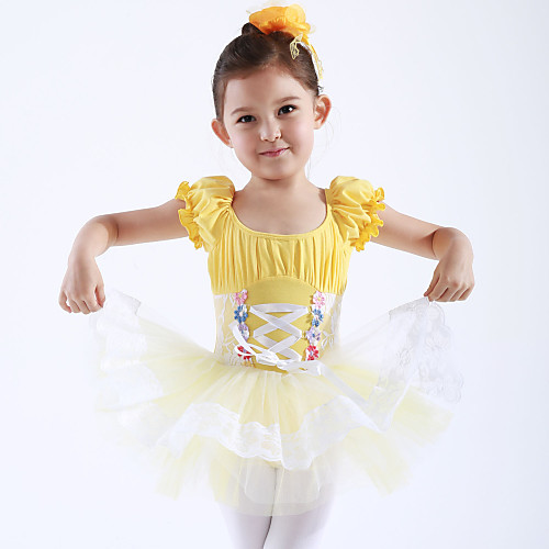 

Ballet Dresses / Dresses&Skirts / Tutus & Skirts Training / Performance Cotton / Tulle Short Sleeves Princess Dress