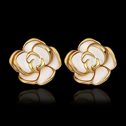 

Women's Stud Earrings 18K Gold Plated Gold Plated Earrings Roses Flower Jewelry Gold For