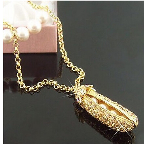 

Women's Synthetic Diamond Pendant Necklace Ladies Rhinestone Alloy Screen Color Necklace Jewelry For