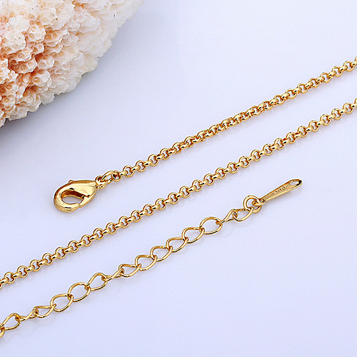 

Women's Chain Necklace Ladies 18K Gold Plated Pearl Yellow Gold Gold White Necklace Jewelry For