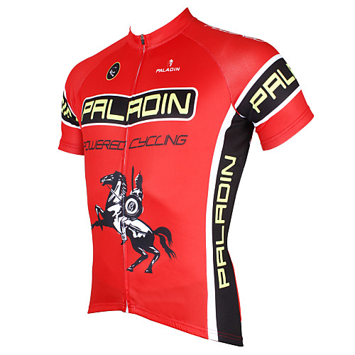 

ILPALADINO Men's Short Sleeve Cycling Jersey Red Bike Jersey Top Mountain Bike MTB Road Bike Cycling Breathable Quick Dry Ultraviolet Resistant Sports Polyester 100% Polyester Terylene Clothing