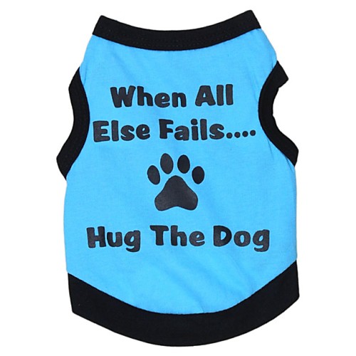 

Cat Dog Shirt / T-Shirt Dog Clothes Letter & Number Green Blue Pink Cotton Costume For Summer Cosplay