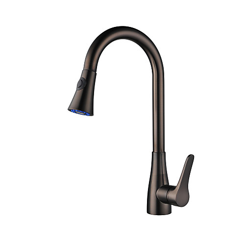 

Elegant Kitchen faucet - One Hole Oil-rubbed Bronze Pull-out / ­Pull-down / Tall / ­High Arc Deck Mounted Antique Kitchen Taps / Brass / Single Handle One Hole