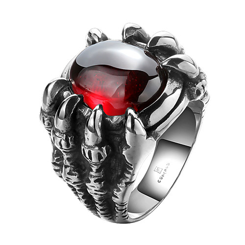 

Men's Ring AAA Cubic Zirconia Silver Stainless Steel Zircon Cubic Zirconia Personalized Halloween Daily Jewelry Solitaire / Titanium Steel
