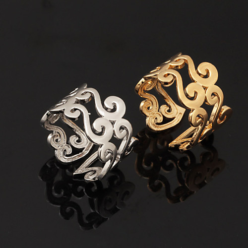 

Women's Band Ring Adjustable Ring thumb ring Gold Silver Platinum Plated Gold Plated Alloy Ladies Unusual Unique Design Party Anniversary Jewelry Wave Cute Adjustable