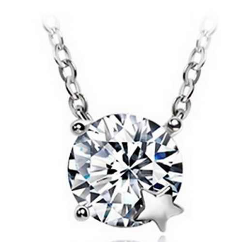 

Women's Pendant Necklace Sterling Silver Screen Color Necklace Jewelry For