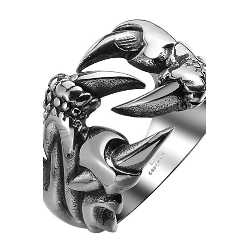 

Men's Ring wrap ring Silver Stainless Steel Titanium Steel Personalized Fashion Halloween Daily Jewelry Dragon