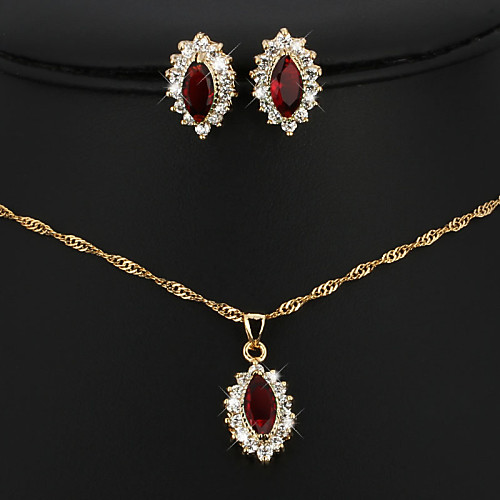 

Jewelry Set Vintage Party Work Casual Elegant Gold Plated Earrings Jewelry Wine For Party