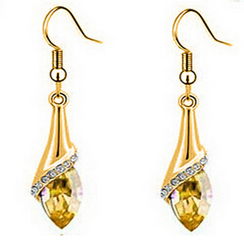

Women's Crystal Drop Earrings Marquise Cut Ladies Cubic Zirconia Gold Plated Austria Crystal Earrings Jewelry Gold For