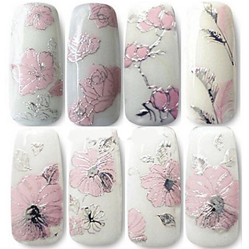 

4 pcs 3D наклейки на ногти Стразы для ногтей маникюр Маникюр педикюр Цветы / Мода Повседневные / ПВХ / Украшения для ногтей / 3D-стикеры для ногтей