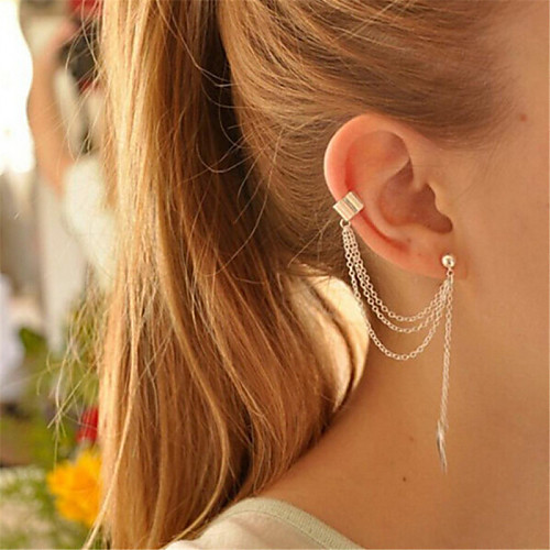 

Women's Clip on Earring Helix Earrings Dainty Ladies Personalized Tassel Earrings Jewelry White / Golden For